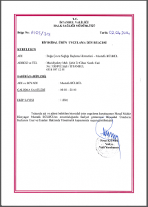 Biyosidal Ürün Uygulama İzin Belgesi